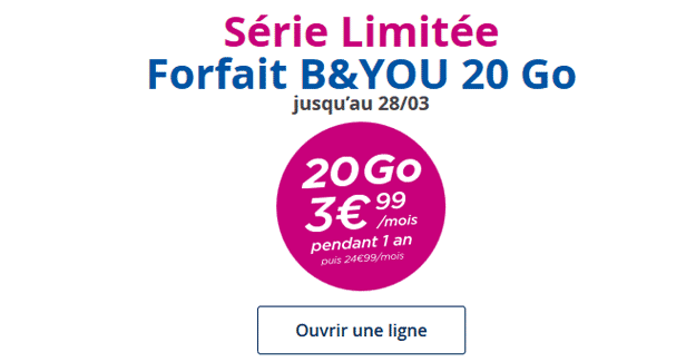 B&You Série limitée 20Go à 3€99