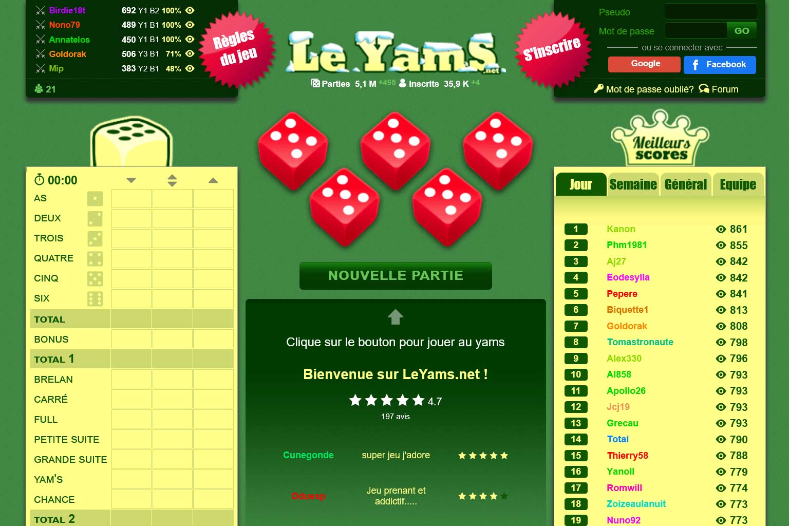 Jouer au Yams en ligne
